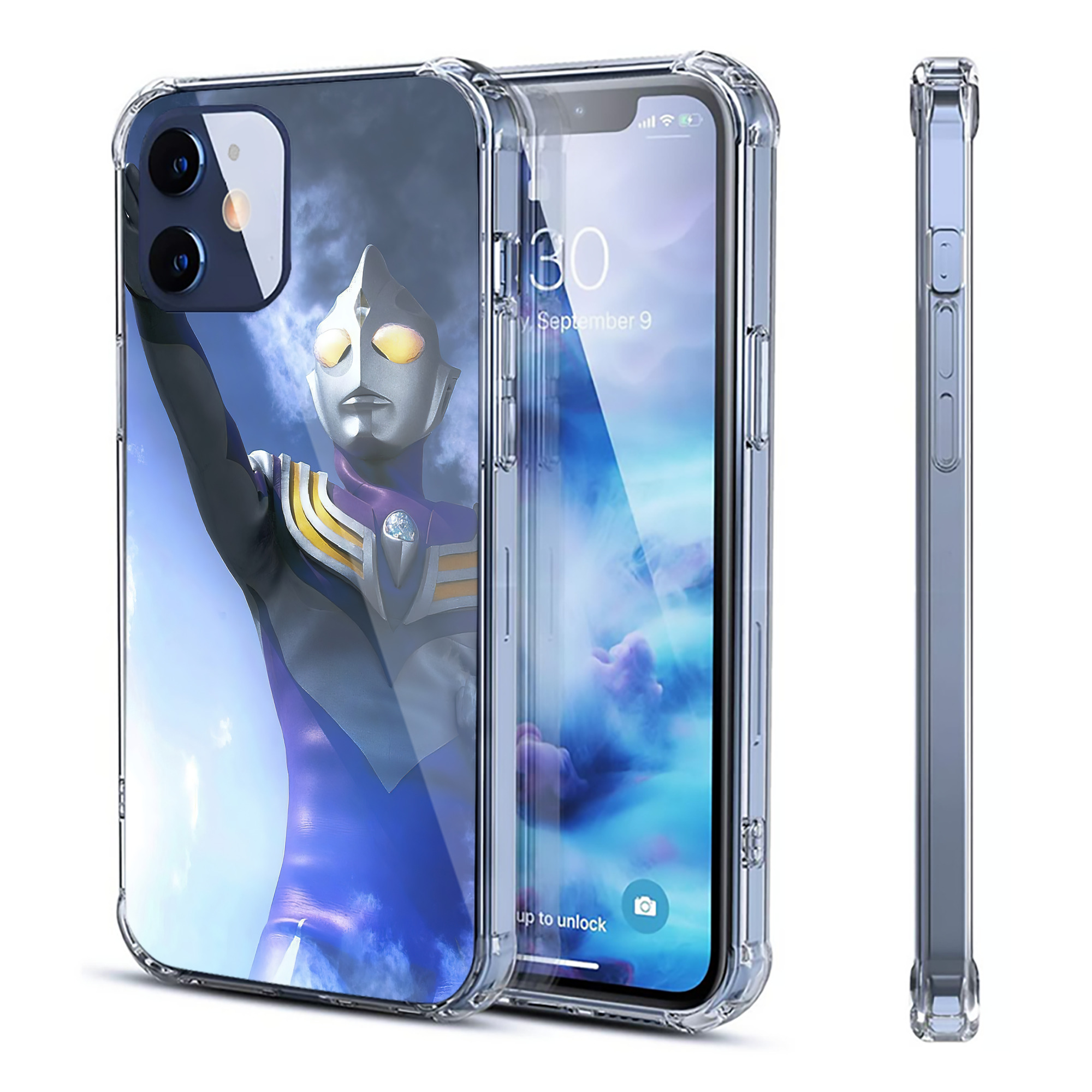 （画像用） ウルトラマン Ultraman 【iPhone 12シリーズ対応】透明スマホケース（クリアソフトケース）
